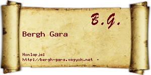 Bergh Gara névjegykártya